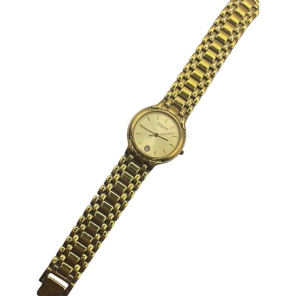 Wittnauer Gold Tone Men's Watch Swiss Made SW2586 Round Two Tone Working - Picture 2 of 7